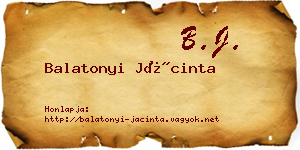 Balatonyi Jácinta névjegykártya